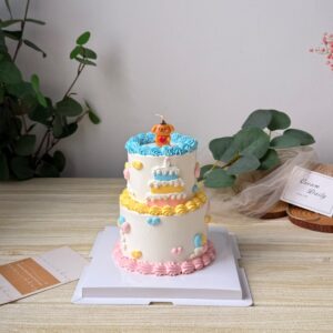 Mini 2 Tier - Blue Yellow Pink