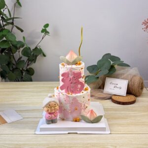 Mini 2 Tier -  Longevity Grandma Peach Bun 福 cake